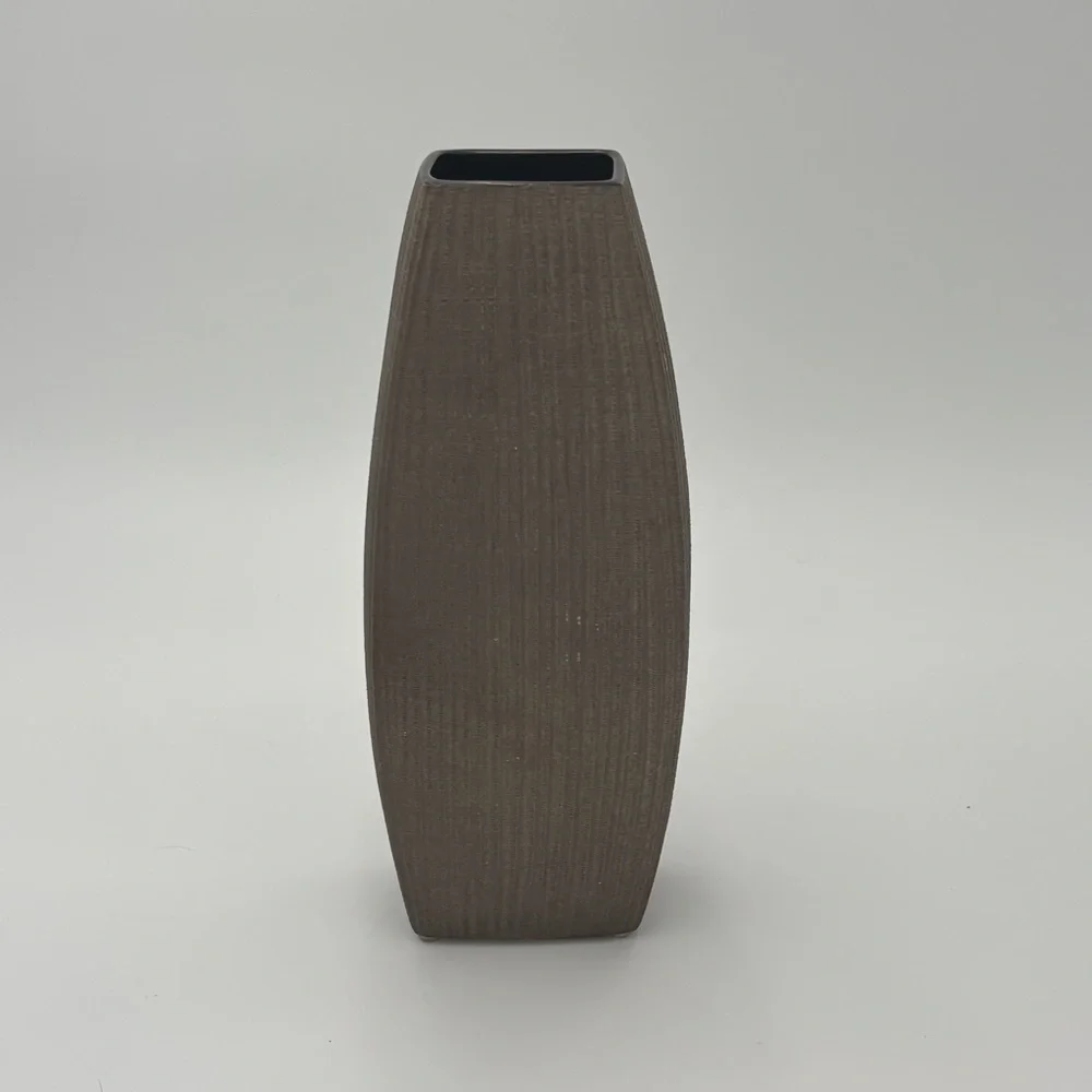 Vintage C&B Ceramic Ribbed Modern Vase 13” Tall